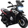 AIYAPLAY Moto Elettrica per Bambini 18-36 Mesi, Veicolo a Seduta con Rotelle, Luci e Musica, in Plastica e Acciaio, Nero | Aosom Italy