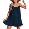 Rayson Vestito Casual Donna Estivo Corto Mini con Volant Spalline Regolabili e Dettagli Traforati Leggero Copricostume Mare e Spiaggia(Bianco)