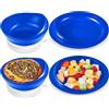 WGNIVOROUS Piatto e ciotola a prova di fuoriuscite con base a ventosa, ausili per l'alimentazione adattiva per anziani e disabili (One plate+one bowl,blue)