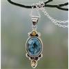 Ciondolo Artigianale in Argento 925 con Gemma Turchese Naturale Blue S-62