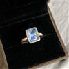 Handmade Meravigliosi Arcobaleno Luna Gemma 925 Argento Sterling Handmade Anello Tutti
