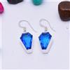 Handmade Orecchino Fatto A Mano In Argento Sterling 925 Con Gemma London Blue Topaz 1.6"