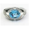 Artik Jewels Anello In Argento Sterling 925 Con Gemma Di Topazio Blu Naturale Per Uomo AJ552