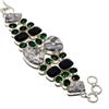Fatto a mano Bracciale con pietre preziose Diopside cromato Iolite corallo fossile...