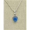 Pendente Artigianale In Argento 925 Con Gemma Di Calcedonio Blu, S-489