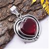 Mozambico Granato Gemma 925 Argento Sterling Fatto a Mano Ciondolo H3-24