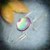 Elegante Arcobaleno Fuoco Topazio Gemma 925 Argento Sterling Mano Bracciale