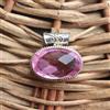 Bellissimo Pendente In Argento Sterling 925 Con Gemma Kunzite Rosa Fatta A Mano