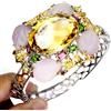 Gemsporium Bracciale Rigido Gemsporium Argento 925 Ovale Citrino 76 ct Peridoto 6,1 in