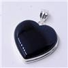 Stupendo Ciondolo A Forma Di Cuore In Onice Nero In Argento Sterling 925