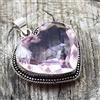 Valentine's Giorno Rosa Kunzite Gemma 925 Argento Sterling Fatto a Mano Ciondolo