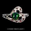 Gemsporium 925 Anello Argento Sterling Tondo Nero Opale 6mm Rodolite Granato Gemma Size 8.5