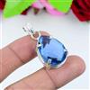 Fantastici Topazio Blu Gemma 925 Argento Sterling Fatto a Mano Ciondolo T-11