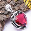 Pendente Fatti A Mano In Argento Sterling 925 Con Gemma Rubellite Rosa H1-13