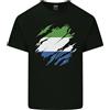 Gildan Torn Sierra Leone Bandiera Leonian Giorno Calcio Uomo Cotone T-Shirt