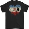 Gildan Love Flag Mari El Calcio Maglietta Uomo 100% Cotone