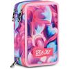 SJ GANG STYLE JAM GANG Astuccio Scuola 3 Zip, Sj Ever Pink Beat, Rosa, Triplo Scomparto, Portapenne Attrezzato, 45 pezzi, Accessori Zaino, Scuola elementare, Bambina