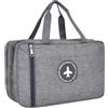 Rundago 1 Pezzi Borsa Toilette Impermeabile Grigio, Borsa Cosmetica da Viaggio Impermeabile 33 * 16 * 20cm, Borsa da Bagno Accessori da Viaggio, con Scomparti Umidi e Asciutti, per Uomo, Donna, Bambino