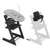 Stokke Seggiolone Tripp Trapp di Stokke, Oak Black (Include Sedia + Baby Set 2) con Newborn Set - Design Sicuro, Regolabile, Ergonomico