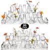 Arme - Set di 60 vasi in vetro trasparente, piccoli vasi per boccioli di fiori, centrotavola rustici per matrimoni e decorazioni, stile vintage, perfetti per casa, tavolo ed eventi, design elegante