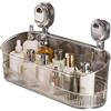 Generic Scatola portaoggetti da bagno senza fori, mensola da bagno senza trapano, scaffale con ventose, resistente, per l'organizzazione del bagno e della cucina (trasparente)