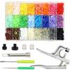 TOAOB THE ONE AND ONLY BABY TOAOB 440 Set Bottoni a Pressione Automatici Plastica T5 12mm Colorati Clip e Pinze a Scatto Set per Cucito Creativo Fai da Te Scrapbooking