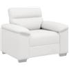 vidaXL Poltrona Bianca 100x81x84 cm in Similpelle, Divano Singolo, Sedia Accento, Sedia Relax, Poltrona, Sedia TV, Divano a Un Posto, Divano a Un Posto
