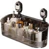 Generic Scatola di organizzazione a ventosa senza trapano per bagno, mensola da bagno senza trapano, mensola a ventosa, portaoggetti da doccia a ventosa adesiva resistente, per organizzazione di bagno e