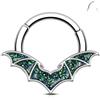 Melighting Orecchino per elica di Halloween, con ali di pipistrello, anello per setto nasale, 16 G, a forma di V, per setto nasale, gioiello per donne e uomini, 8mm, Acciaio inossidabile