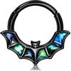 Melighting Anello per setto nasale a forma di pipistrello, per Halloween, 16 g, per cartilagine, setto nasale, piercing Daith, gioielli per donne e uomini