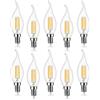 EXTRASTAR Lampadina Filamento LED Fiamma, Attacco E14, 2700K, Giallo caldo , Confezione da 10 Pezzi