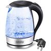 EXTRASTAR Bollitore Acqua Elettrico, Bollitore da 1,7L in vetro con indicatore luminoso a LED blu, bollitore elettrico senza BPA con spegnimento automatico e protezione da bollitura a secco.