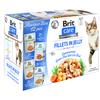 Brit Care Cat Fillets in Gelatina Pacco misto 12 x 85 g Umido per gatti - Mix: Tonno, Pollo con Formaggio, Trota & Merluzzo, Tacchino & Gamberetti