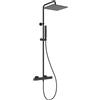 Ideal Standard Ceratherm T25 M Sistema vasca/doccia esterno, soffione doccia a risparmio idrico con protezione antiscottatura e funzione termostato - Nero Opaco (315x505.5x1117 mm)