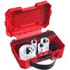 Milwaukee Estuche de 10 piezas 25, 32, 40, 54, 68, 76mm 1x Adaptador 14-30mm (Ref. 49567010). 1x Adaptador 32-152mm (Ref. 49569100). 2x brocas piloto Llave allen