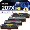 VIPGOOD 207X (Con Chip) Cartucce toner Compatibile per HP 207X 207A per Color LaserJet Pro MFP M283fdw M282nw M283fdn M255dw M255nw W2210X W2211X W2212X W2213X (Nero Ciano Giallo Magenta, 4-Pack)