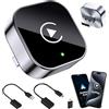 Tesorista Adattatore Carplay Wireless 2 in 1 Mini 2026, Android Auto Wireless con USB Plug & Play, Riconnessione Rapida ~3 s, USB-A/USB-C e Dongle Rigido per Porte Difficili