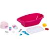 Theo Klein 1675 Baby Coralie Set Vasca da Bagno, per Bambole con Dimensioni Fino a 35 cm, Numerosi Accessori per Il Bagnetto e la Cura, 50 x 27 x 15 cm, Giocattolo per Bambini a Partire da 3 Anni