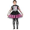 Ciao- Skeletrina Punk scheletro costume travestimento bambina (Taglia 9-11 anni) con calze collant stampate