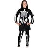 Ciao- Scheletrina costume travestimento vestito bambina (Taglia 7-9 anni) con calze collant stampate