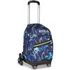 Seven Trolley Scuola Comby 8 Ruote ELECTICVIBE BOY, Blu, 31 L, Scomponibile, Uso Zaino, Tasche multiuso, Tasca porta pc, Struttura pieghevole, Barra telescopica, Scuola Elementare e media, Bambino