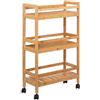 Mudo Home Five - Carrello a 3 livelli, in bambù, altezza 80 cm