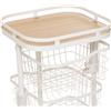 Generico Carrello 5 Piani in Mdf e Metallo Colore Bianco Dimensione cm 34,5x31x91h