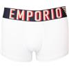 Emporio Armani Boxer Uomo Parigamba Elastico a Vista logato Cotone Elasticizzato Underwear Articolo 111389 4R516, 00010 Bianco - White, EUR M - CN 170/95 - BR M - MX M