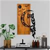 Wallity Elegante accessorio decorativo da parete in legno, noce e nero, 36 x 66 x 3 cm, 100% legno (3 cm) e metallo (1,5 mm), design unico per arredamento elegante della casa