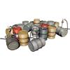 Miniart - 49002 German Fuel Drums 200L, Scala 1:48, Plastic Model Kit, Modello in Plastica da Montare, Modellismo