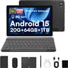 Tablet 10" Android 15 con Mouse e Tastiera 20GB+64GB+1TB WiFi 5G Bluetooth 5.4