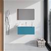 Parama Mobile bagno sospeso 80cm dusk blue opaco un cassettone con lavabo bianco opaco | Bako