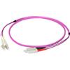 efbe Schott Cavo duplex LC-SC 50/125 µm, OM4 -- LSZH, viola Erika, Flat Twin 3x5 mm, 25 m