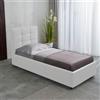Veriaffari.it Letto singolo con contenitore Napoli ecopelle colore bianco